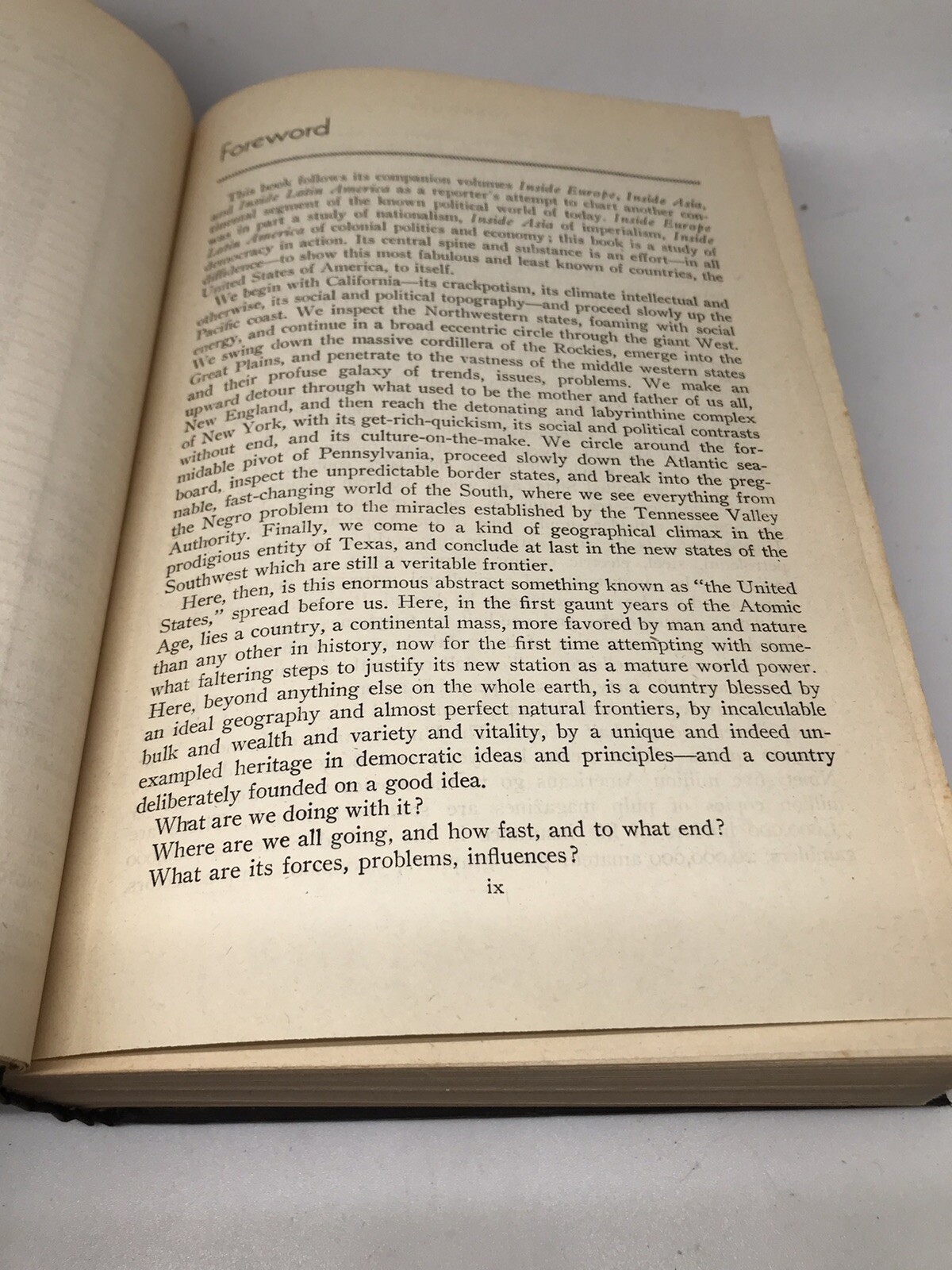 Inside USA History Hardcover Book John Gunther Harper Brothers 1947 1st Edition