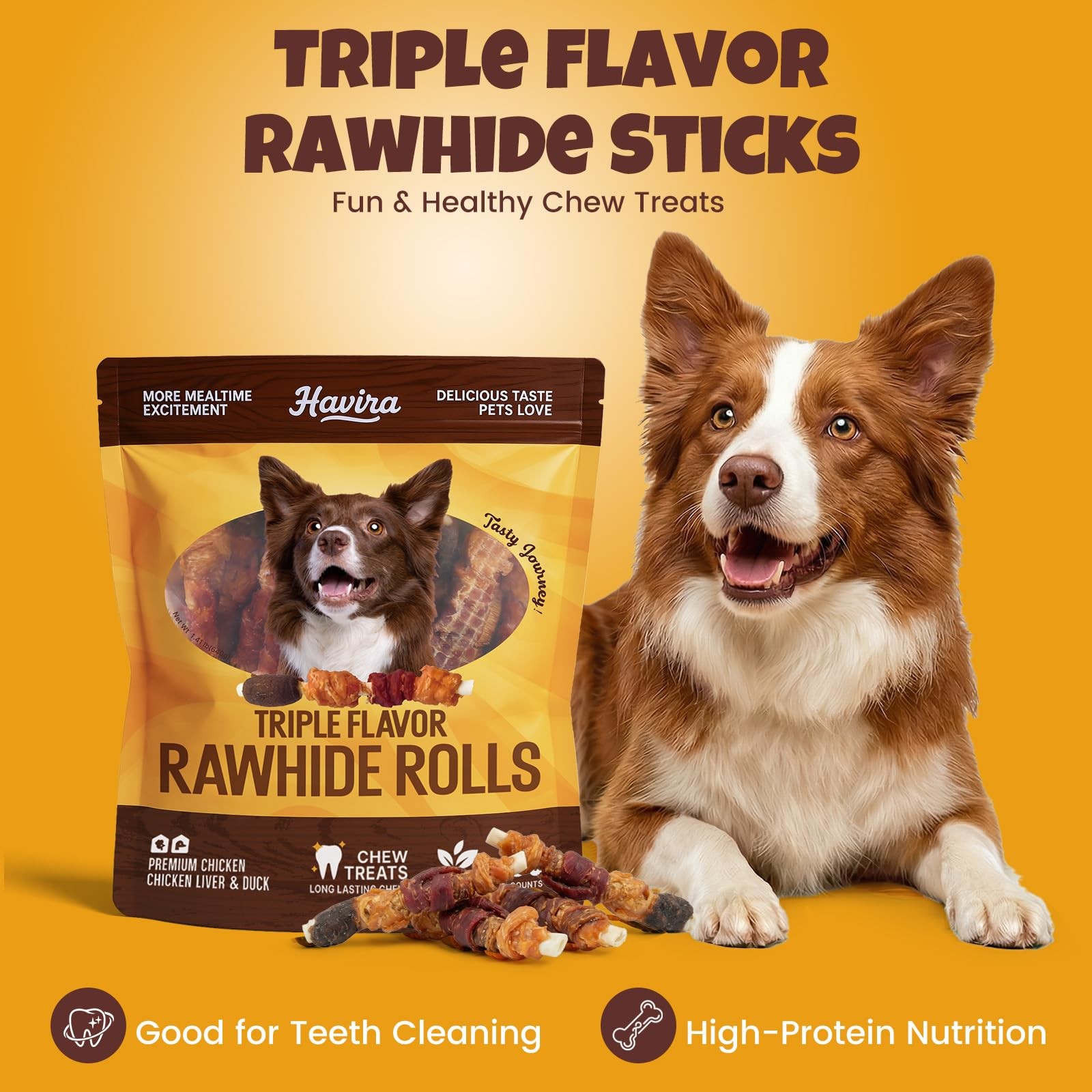 1.4LBs 30 Count Chew Stick, Triple Flavor Dog 1.41 Pound (Pack of 1)