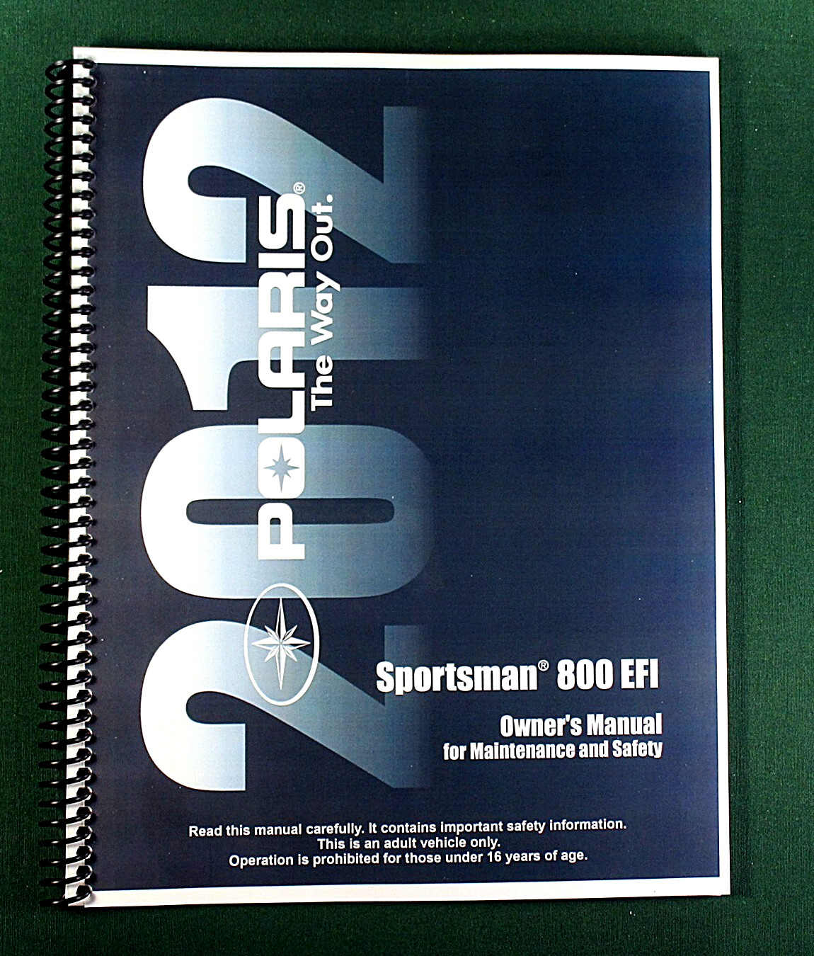 2012 Polaris Sportsman 800 EFI ATV Owner’s Manual: 138 Pages & Clear Covers!