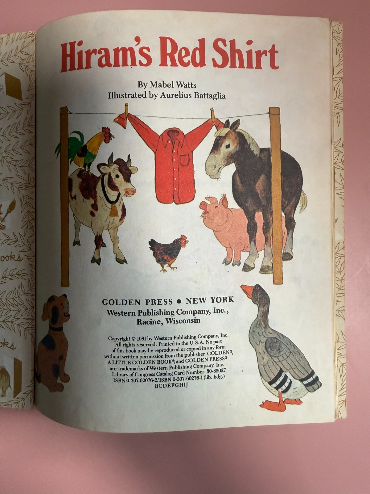 Little Golden Books Vintage Lot Of Five Books Hiram’s Red Shirt, Smoky The Bear