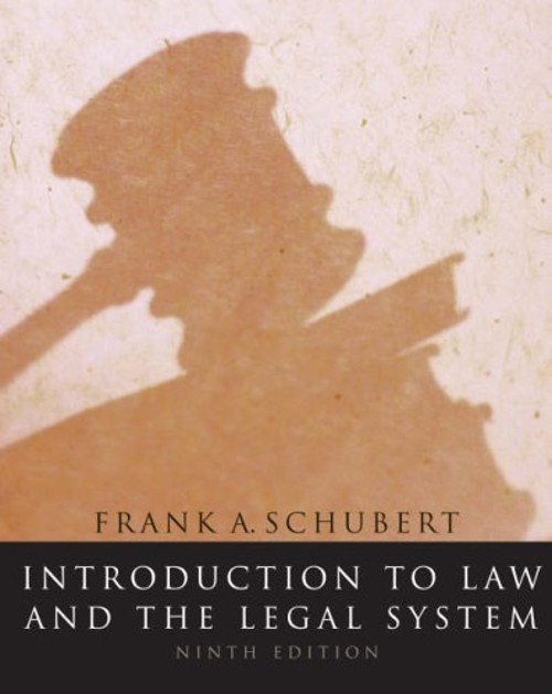 Introduction to Law and the Legal System Hardcover Frank Schubert