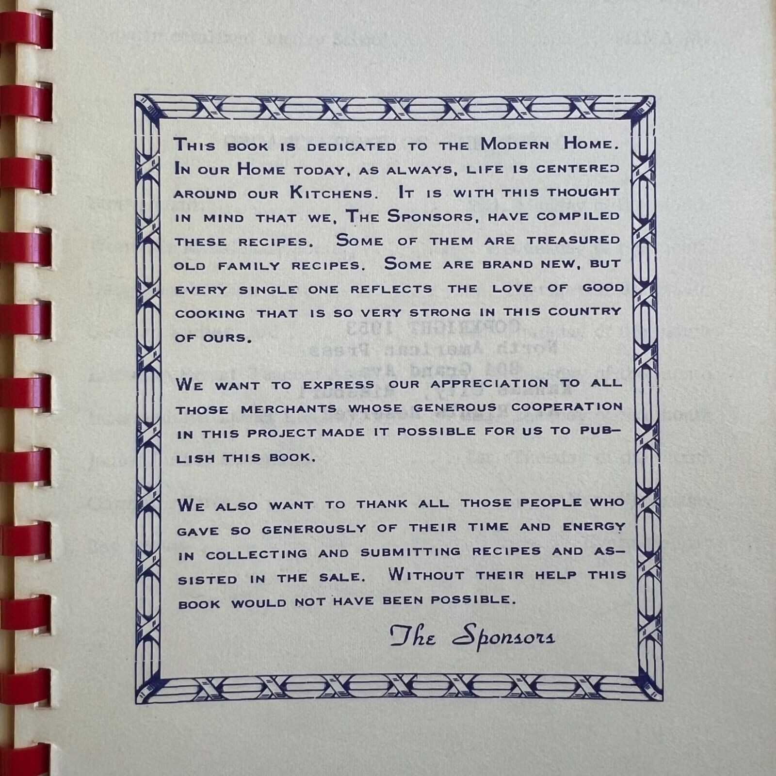 Vintage 1953 Cookbook Personal Recipes from Oshkosh WI Spiral Bound Paperback