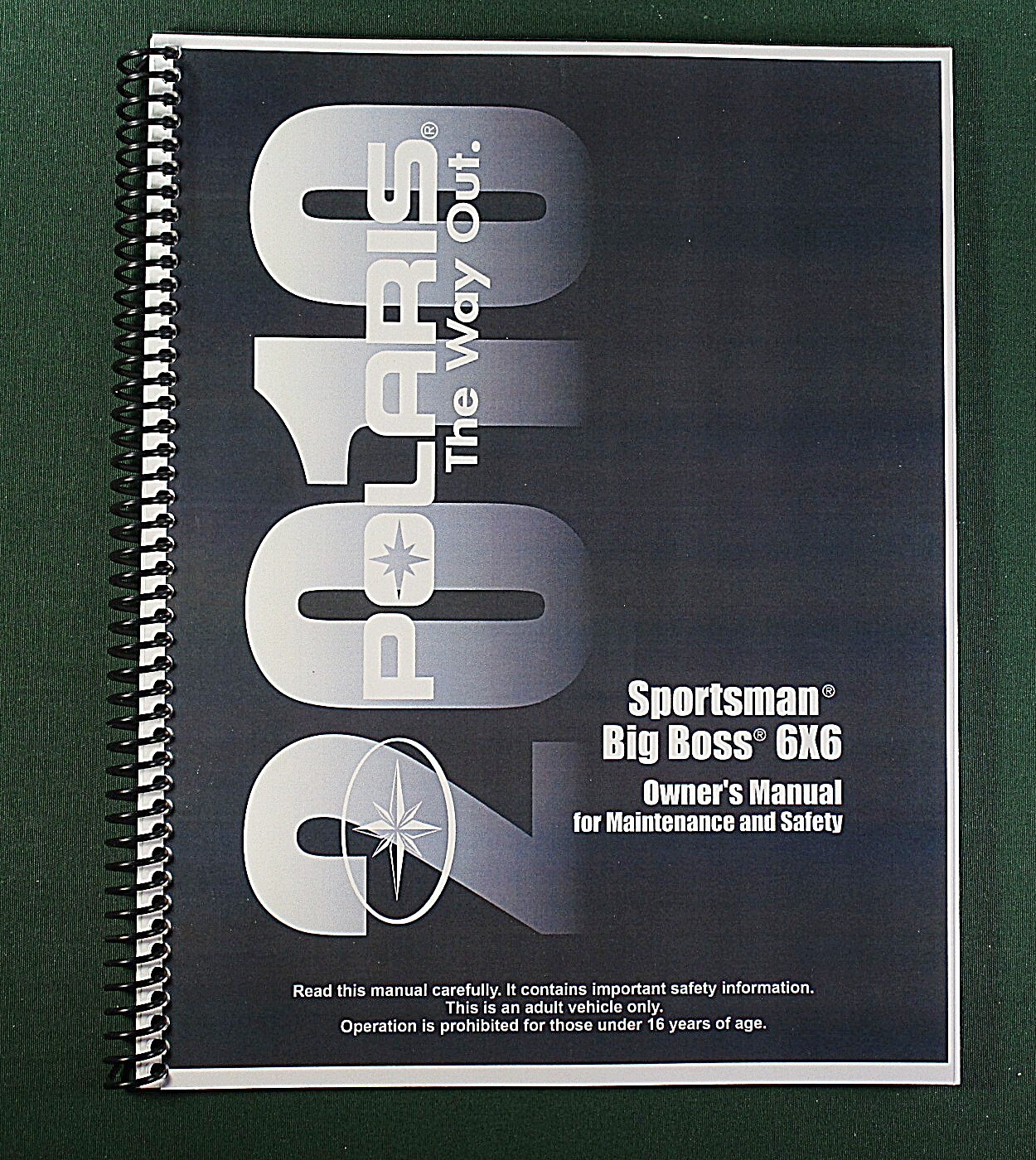 2010 Polaris Sportsman Big Boss 6X6 ATV Owner’s Manual: 143 Pages & Clear Covers