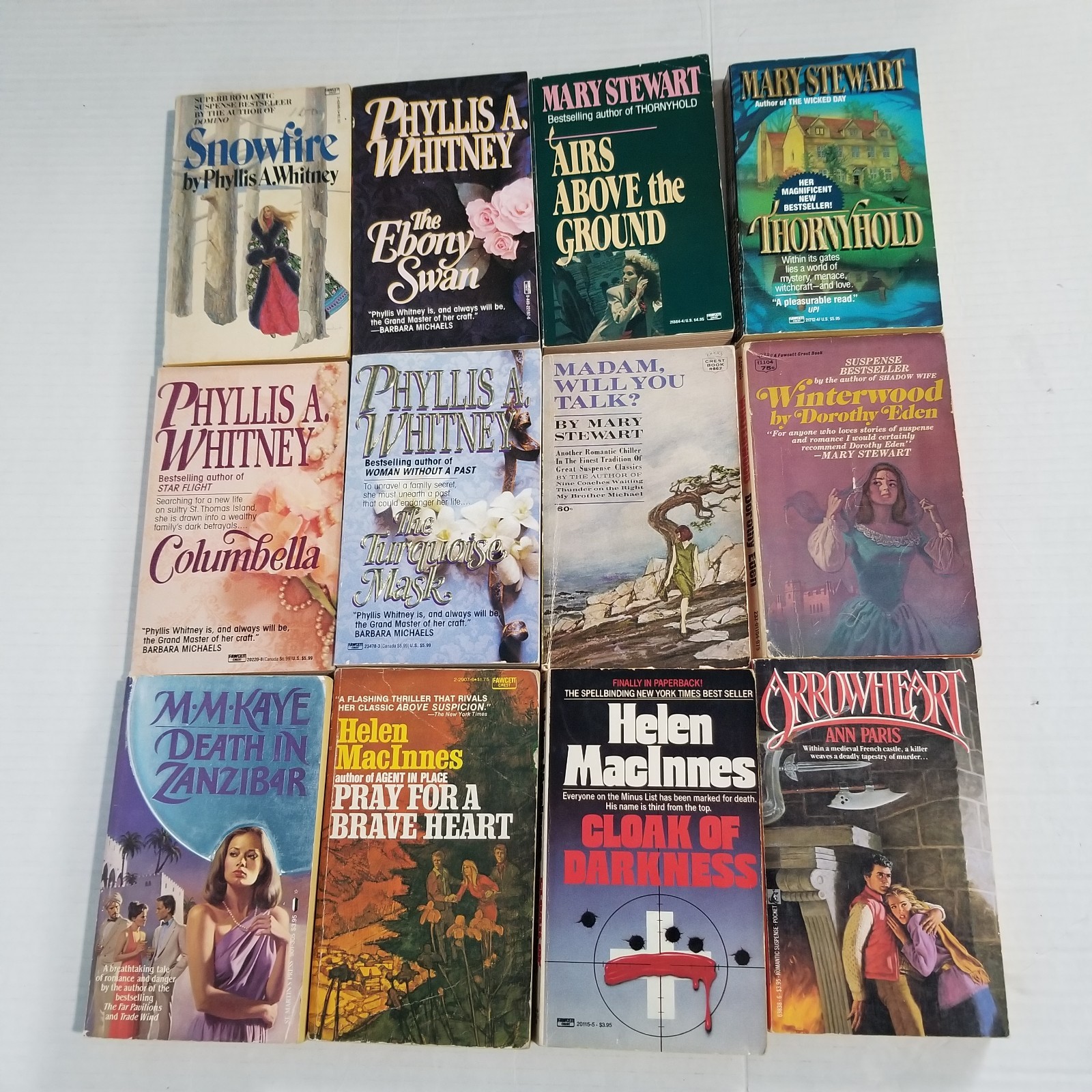 Gothic Romantic Suspense Lot (12) Helen MacInnes Phyllis Whitney Mary Stewart PB