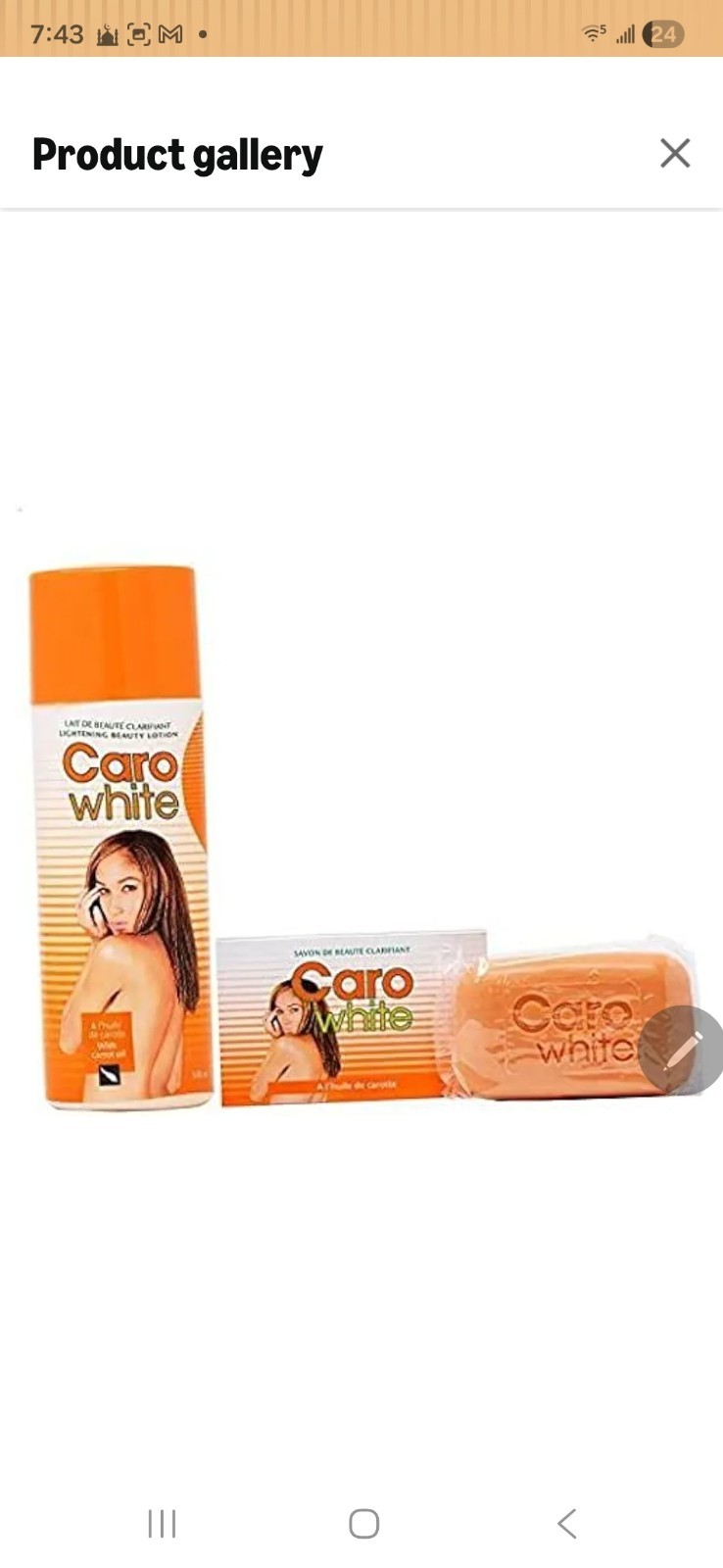 Caro White Set-3 (Lotion 10.14oz + Cream 10.14oz + Soap 6.3oz)