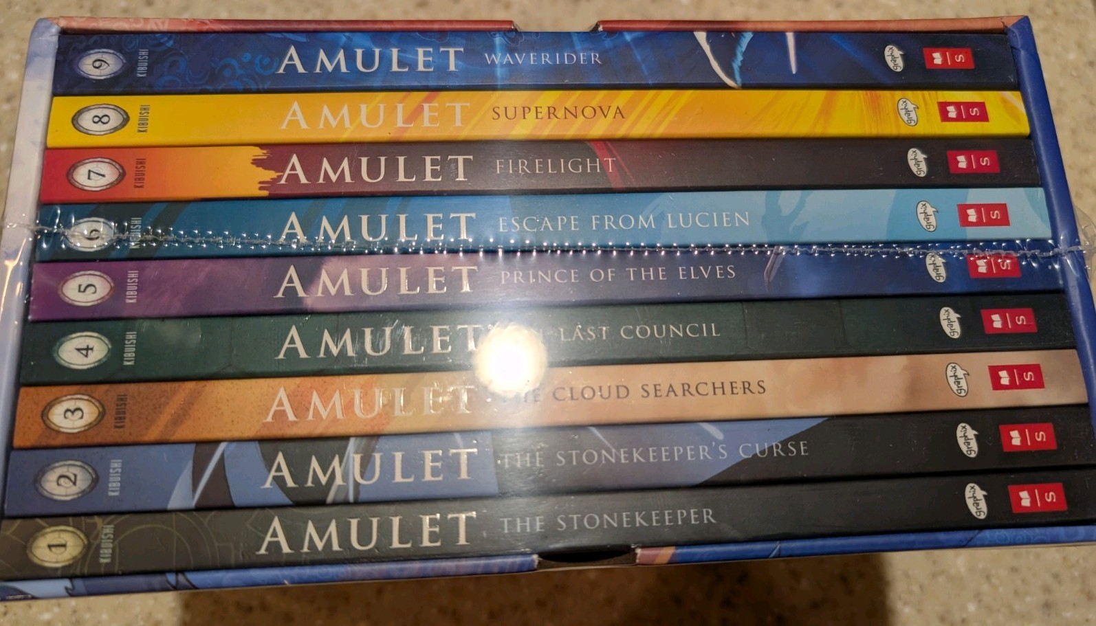 Lot 9 AMULET Books #1-9 Complete Series Set by Kazu Kibuishi Graphic Novels