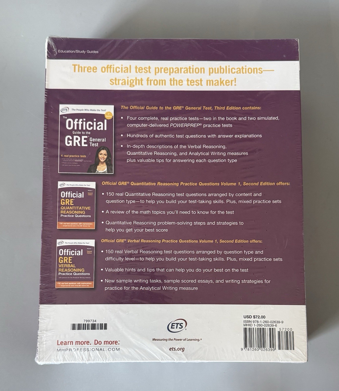 Official GRE Super Power Pack 3-Book Set 2nd Edition — New Sealed — McGraw Hill