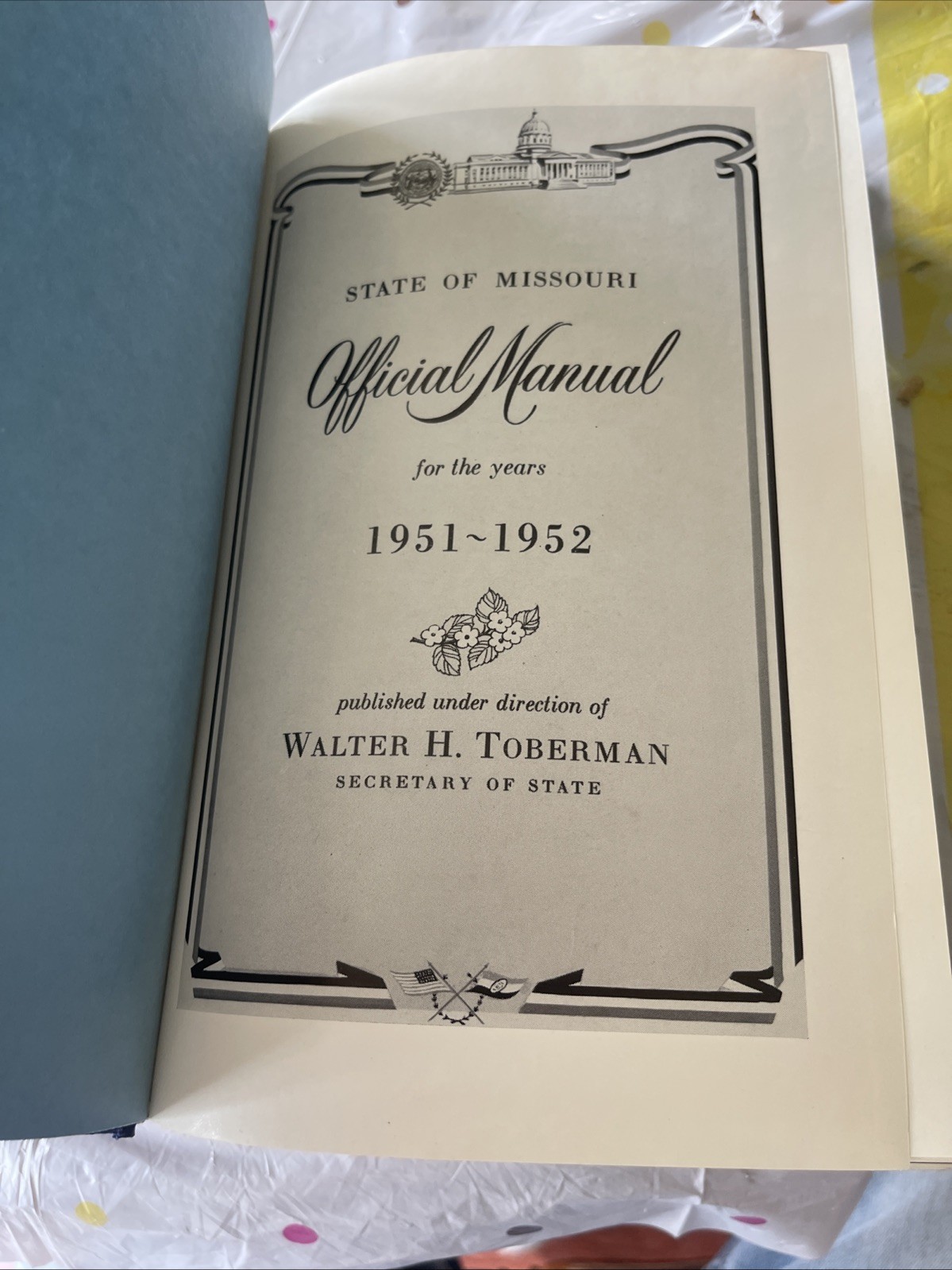 1951-1960 Official Manual State Missouri blue book Walter H Toberman 5 Book Lot