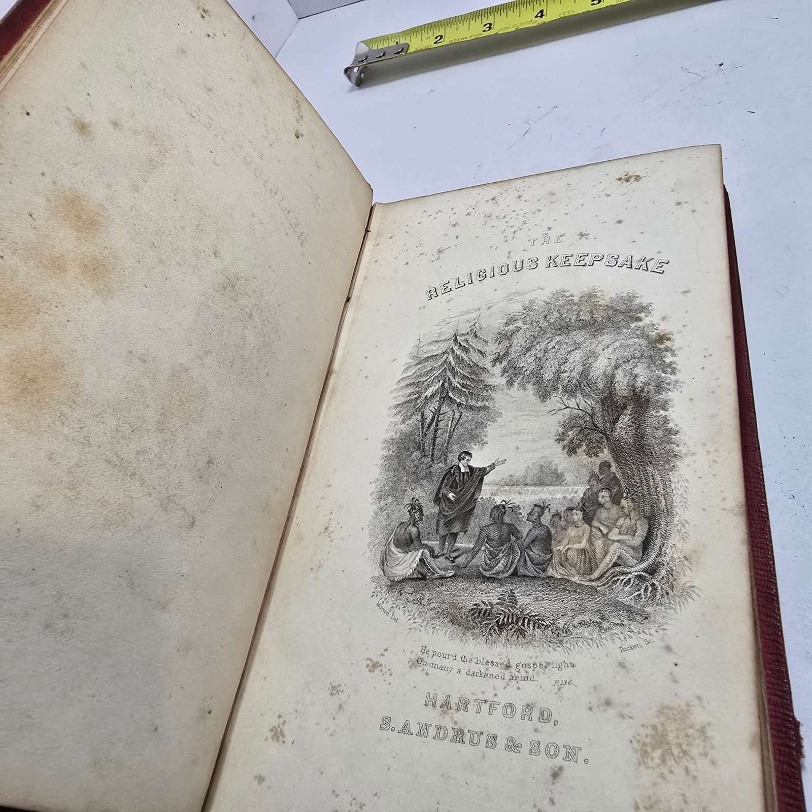 1850s Religious Keepsake Holiday Presents Victorian Gold Gilt Antique Book