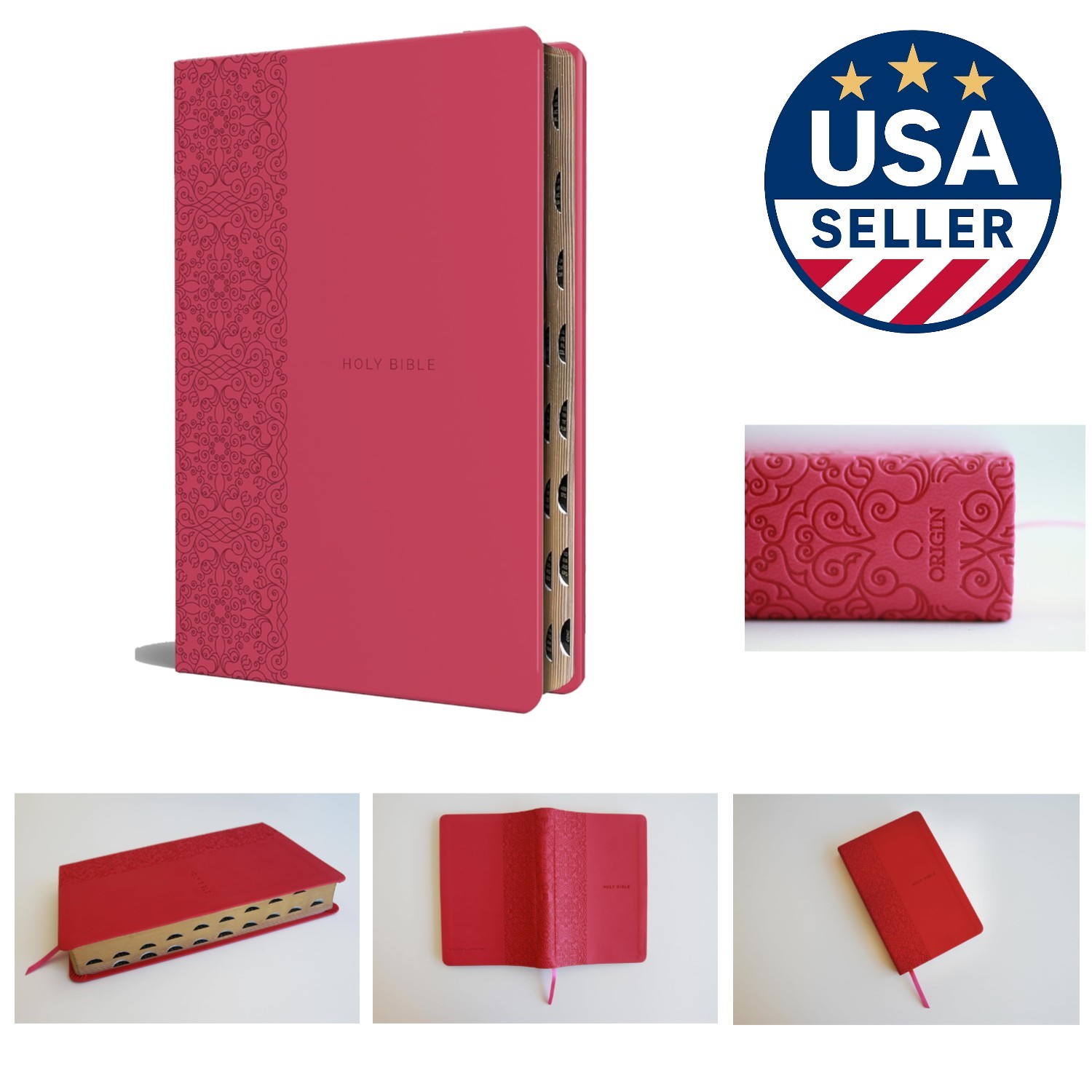 KJV Holy Bible – Large Print Medium Size, Red Letter, Faux Leather, 1408 Pages