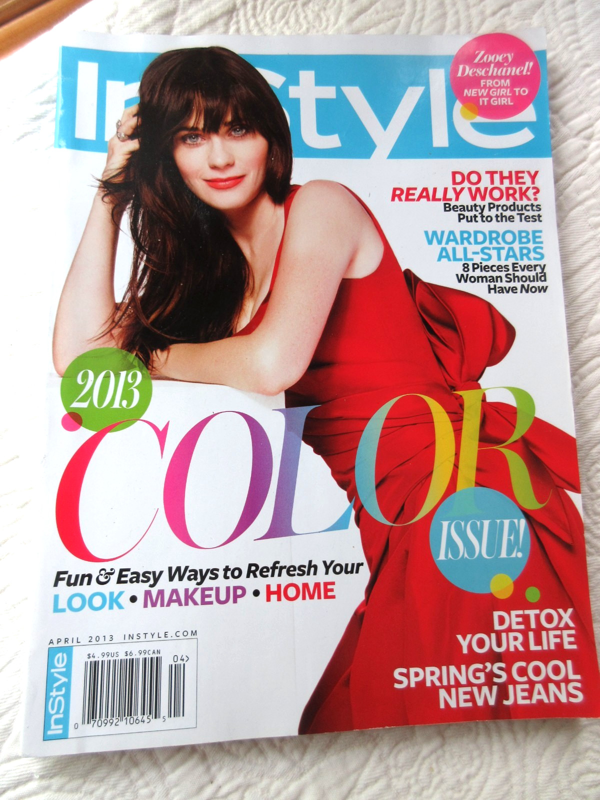 IN STYLE APRIL 2013 ZOOEY DESCHANEL 440 PAGES COLOR ISSUE FROM NEW TO IT GIRL