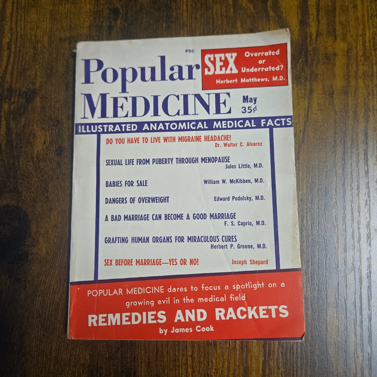 Popular Medicine Digest Magazine S** Overrated Or Underrated May 1959 Vintage.