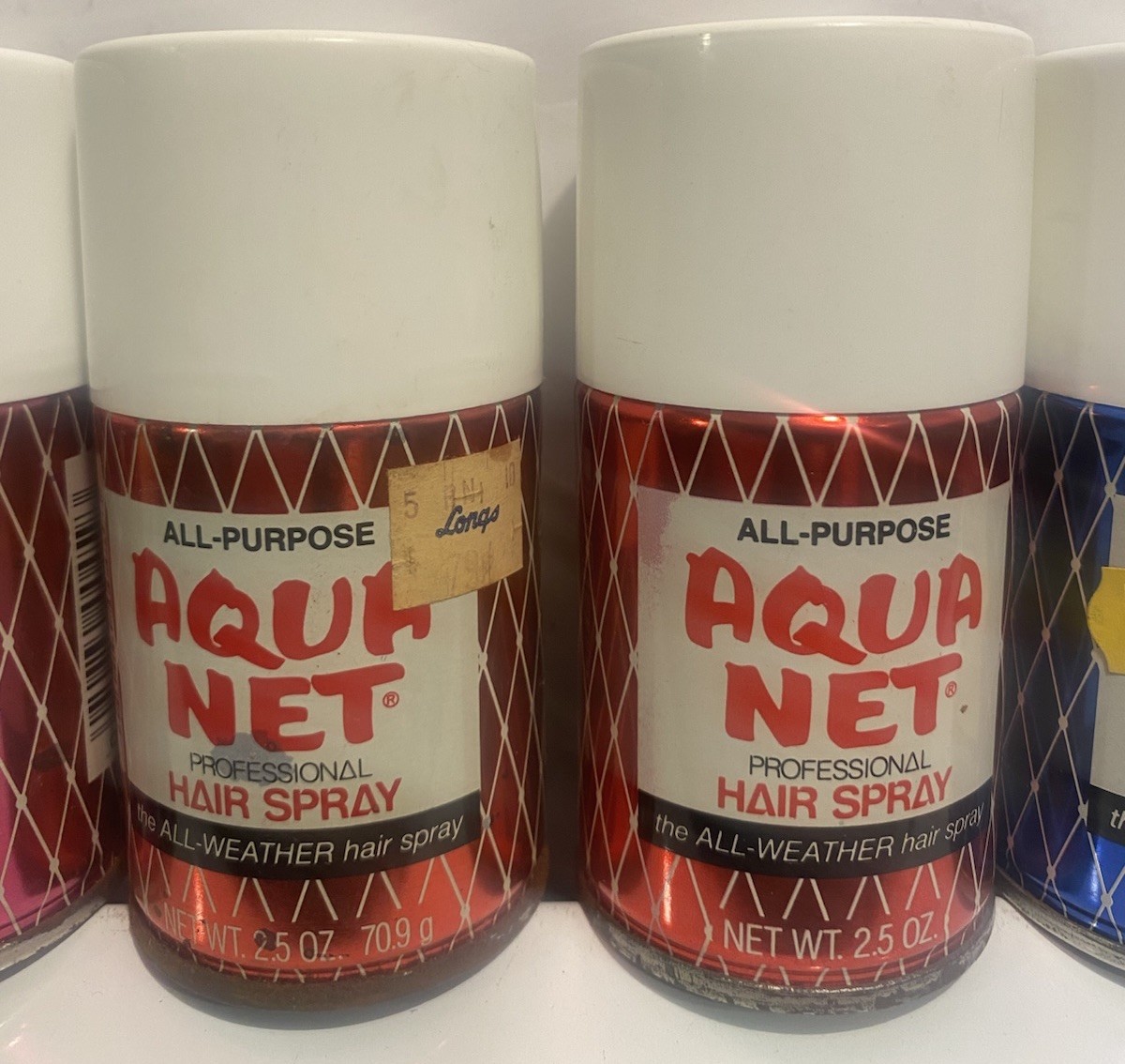 4x NOS Super Rare Vintage Hair Sprays Aqua Net Salon 2.5 Oz Travel Size 80s