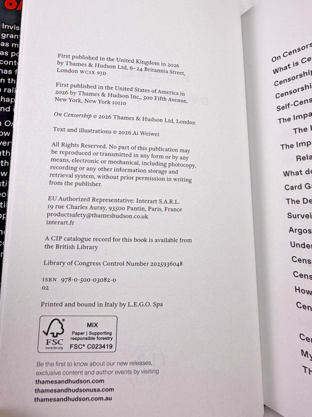 Ai Weiwei on Censorship by Ai Weiwei (2026, Hardcover)