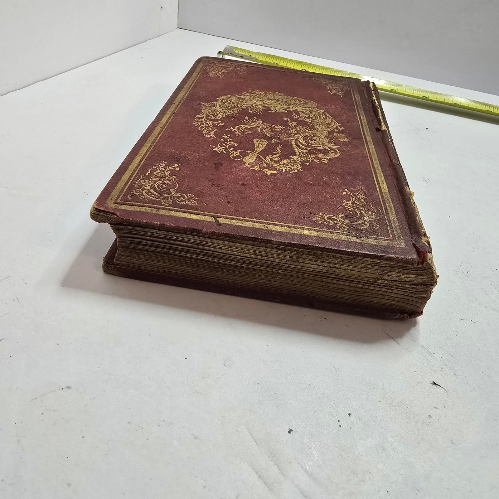 1850s Religious Keepsake Holiday Presents Victorian Gold Gilt Antique Book