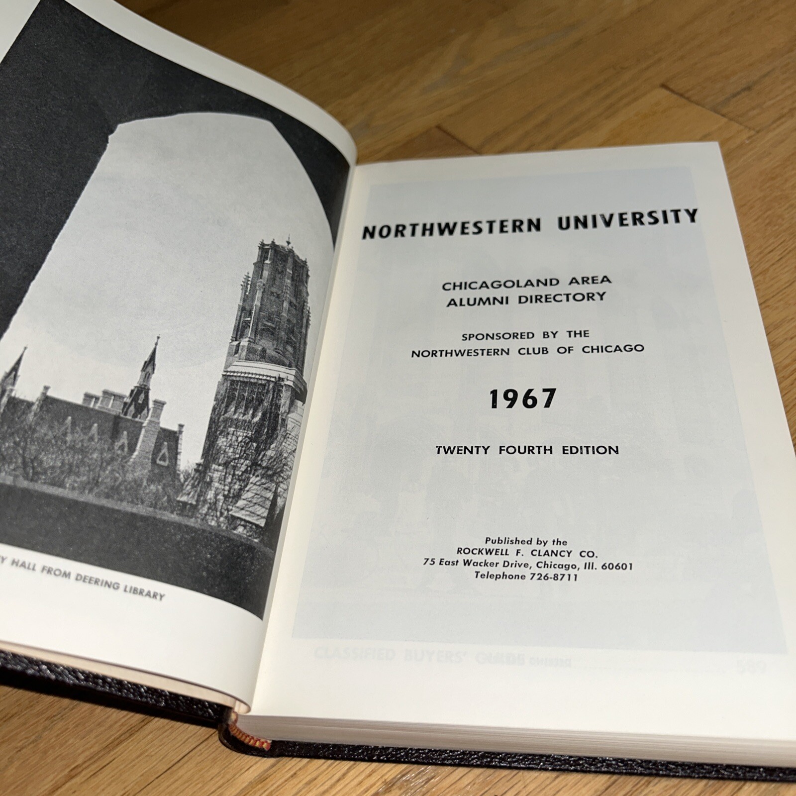 1967 NORTHWESTERN UNIVERSITY ALUMNI DIRECTORY of the CHICAGO AREA 592 pages