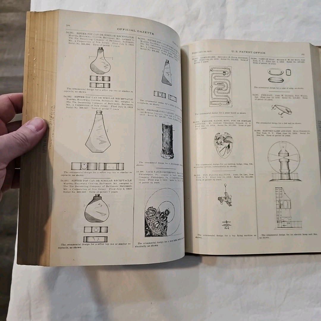 Antique Official Gazette of the United States Patent Office February 1920 Vo 271