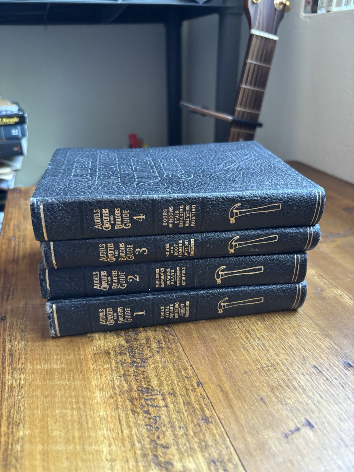 AUDELS Carpenters and Builders Guide Vol 1-4 1937 Complete Set Books Vintage
