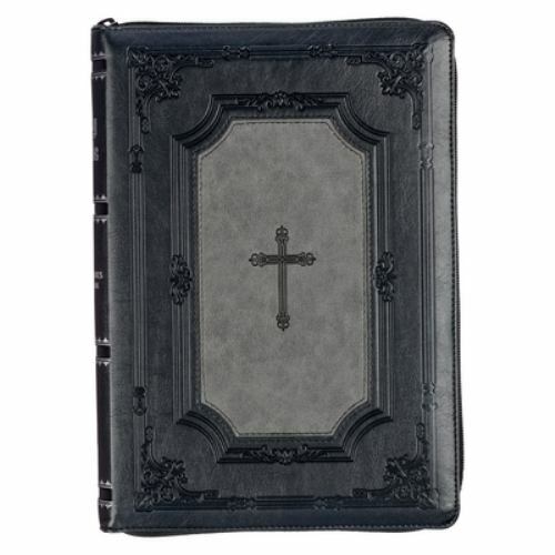 KJV Holy Bible, Super Giant Print Faux Leather Red Letter Edition – Thumb Ind…