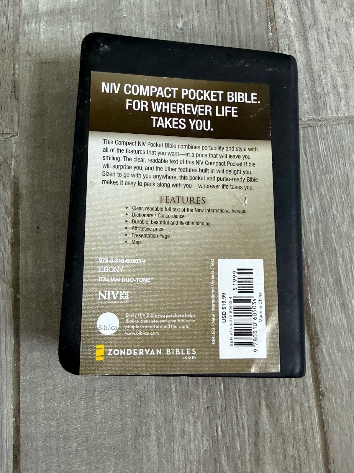 ✝️ Holy Bible NIV Compact Pocket Bible Zondervan Maps Leather
