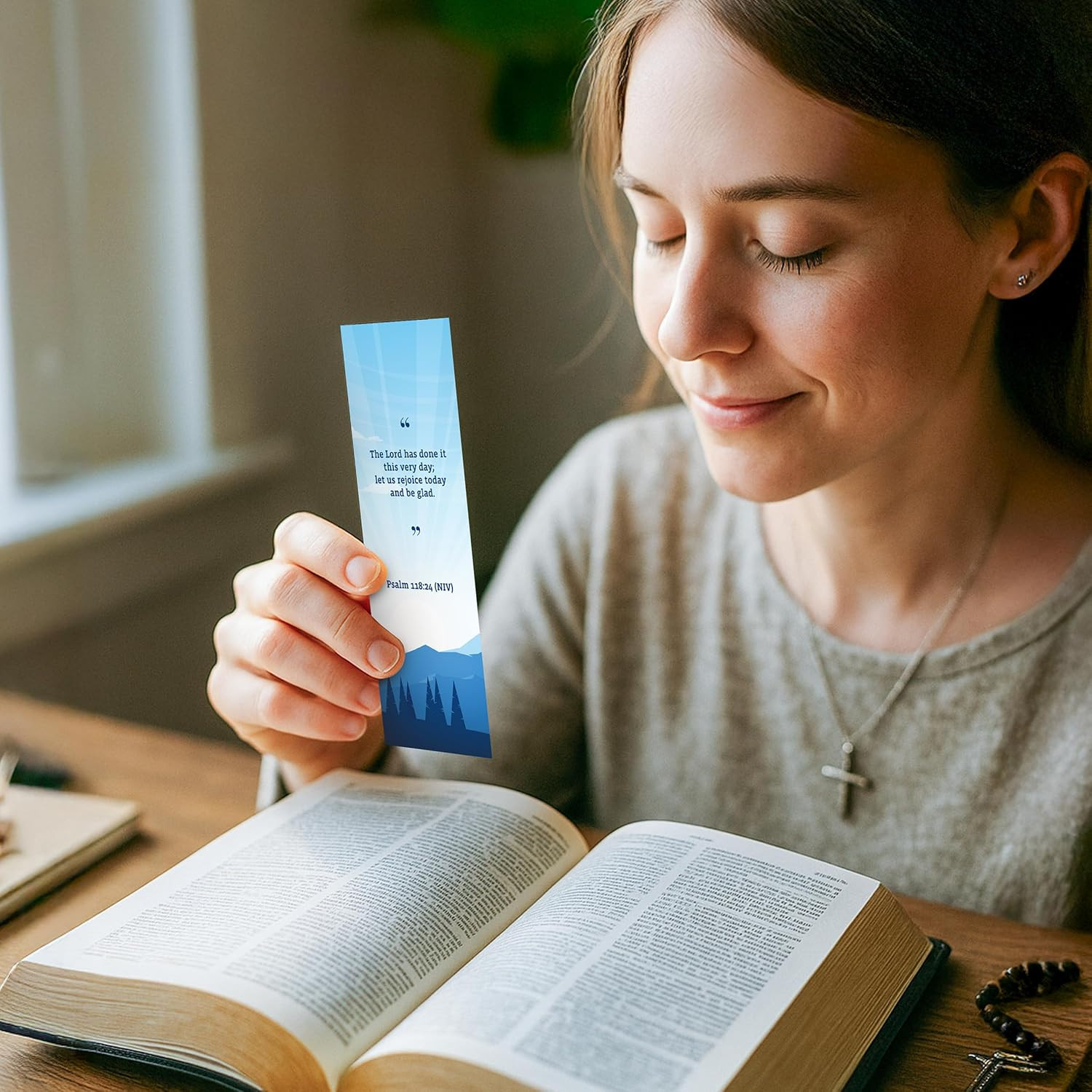 100 Pack 2X6.5In Christian Bookmarks for Women and Men – 50 Scenery Designs Doub