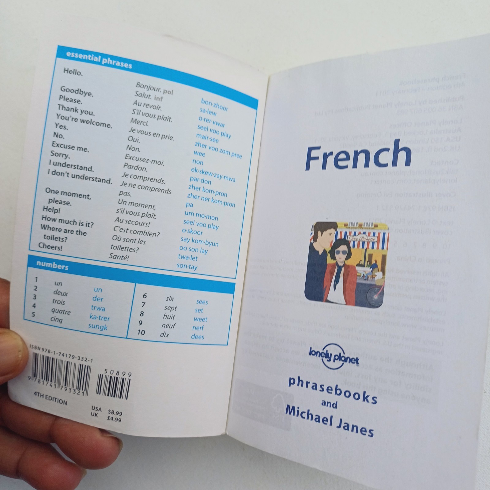 Lonely Planet French Phrasebook & Dictionary 4th Ed 2011 Palm Sized 140mm x 95mm