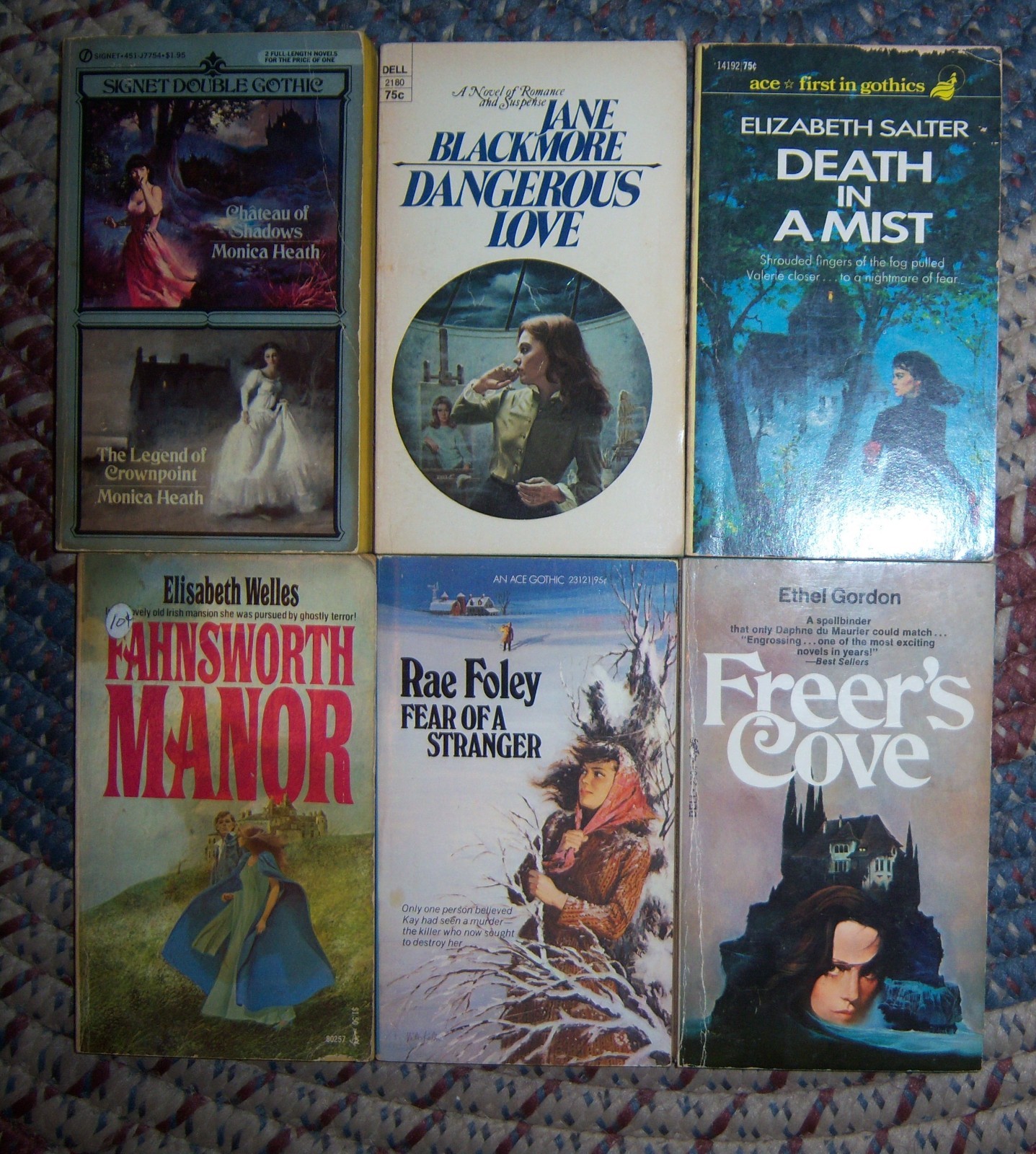 Lot of 6 gothic romance romantic suspense mystery horror vintage paperbacks