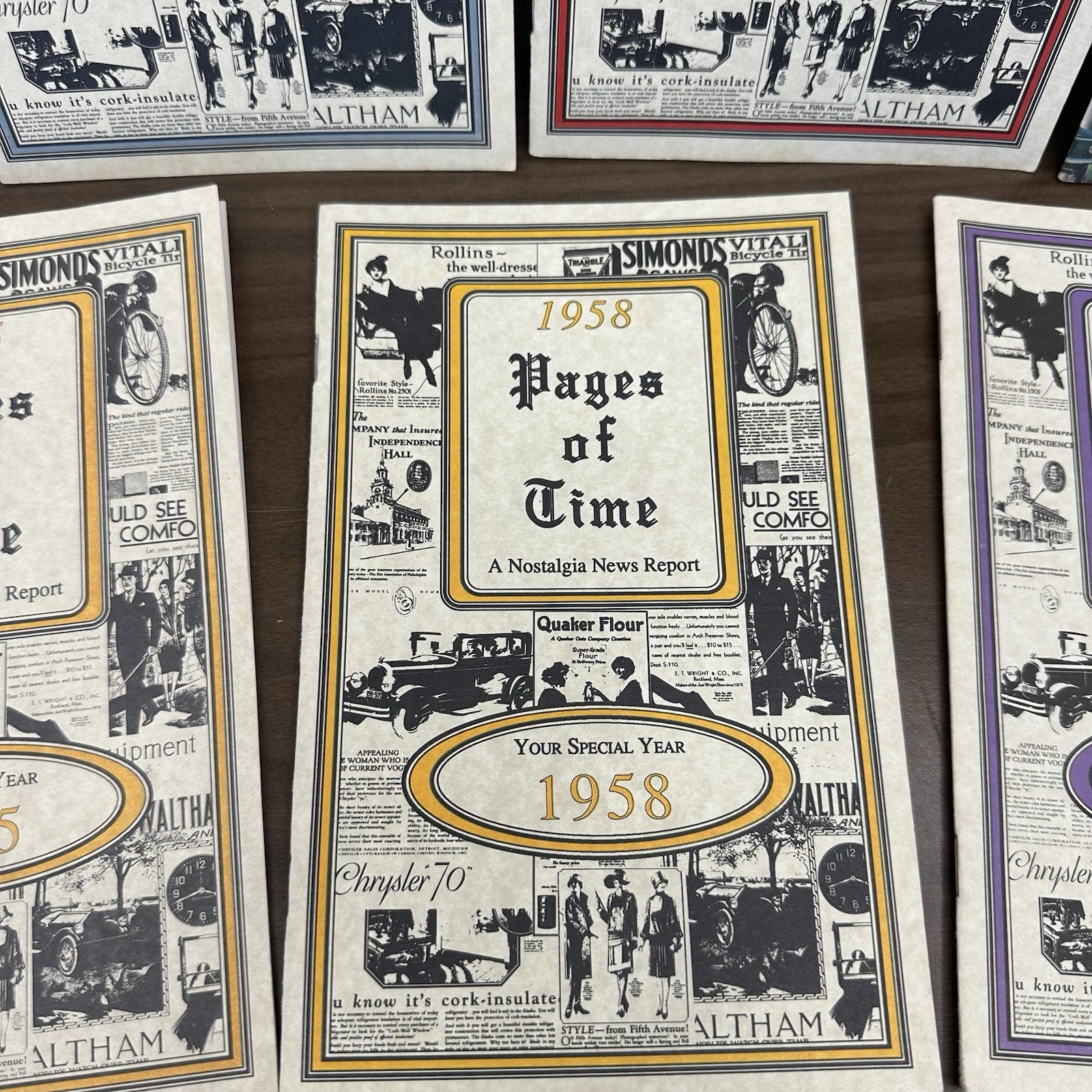 7 Year Pages Of Time Nostalgia News Report Booklet 1903, 07, 32, 33, 55, 58, 63