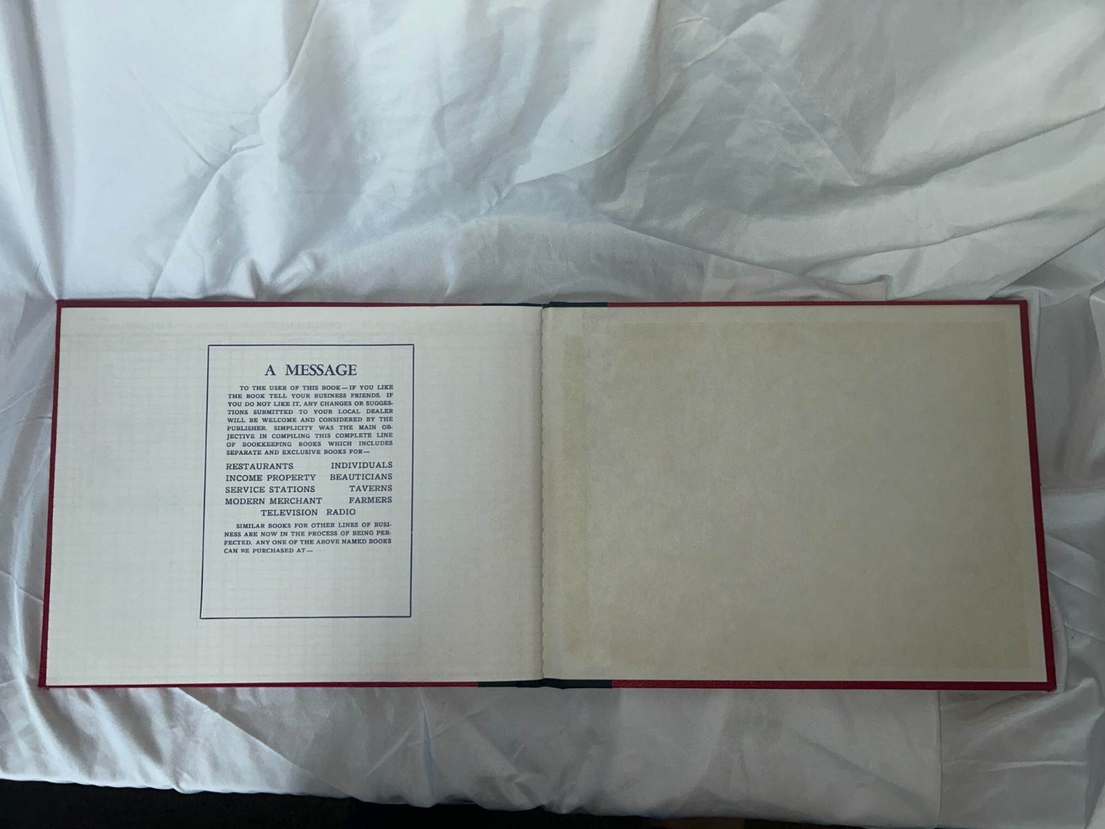 NOS VTG 1900s Individual Simplified Bookkeeping Ledger Red 12 X 9 Two Year Book