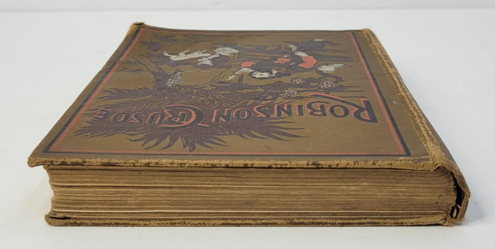 1890’s ROBINSON CRUSOE by Daniel Defoe, B&W Illustrations HC