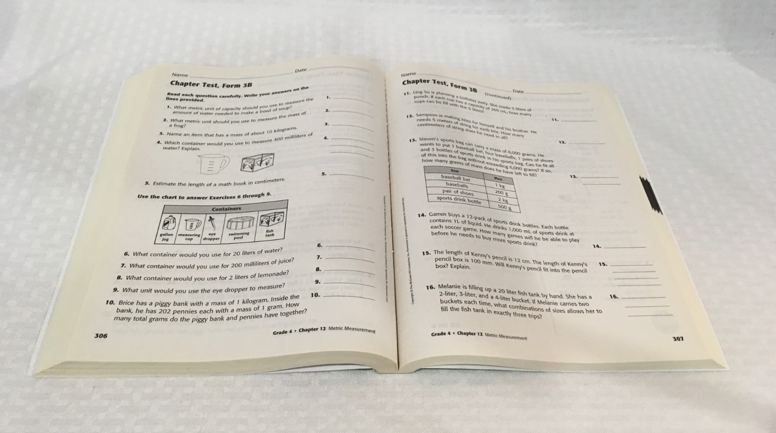 MCGRAW HILL / MY MATH / ASSESSMENT MASTERS / GRADE 4 / TEACHER RESOURCE