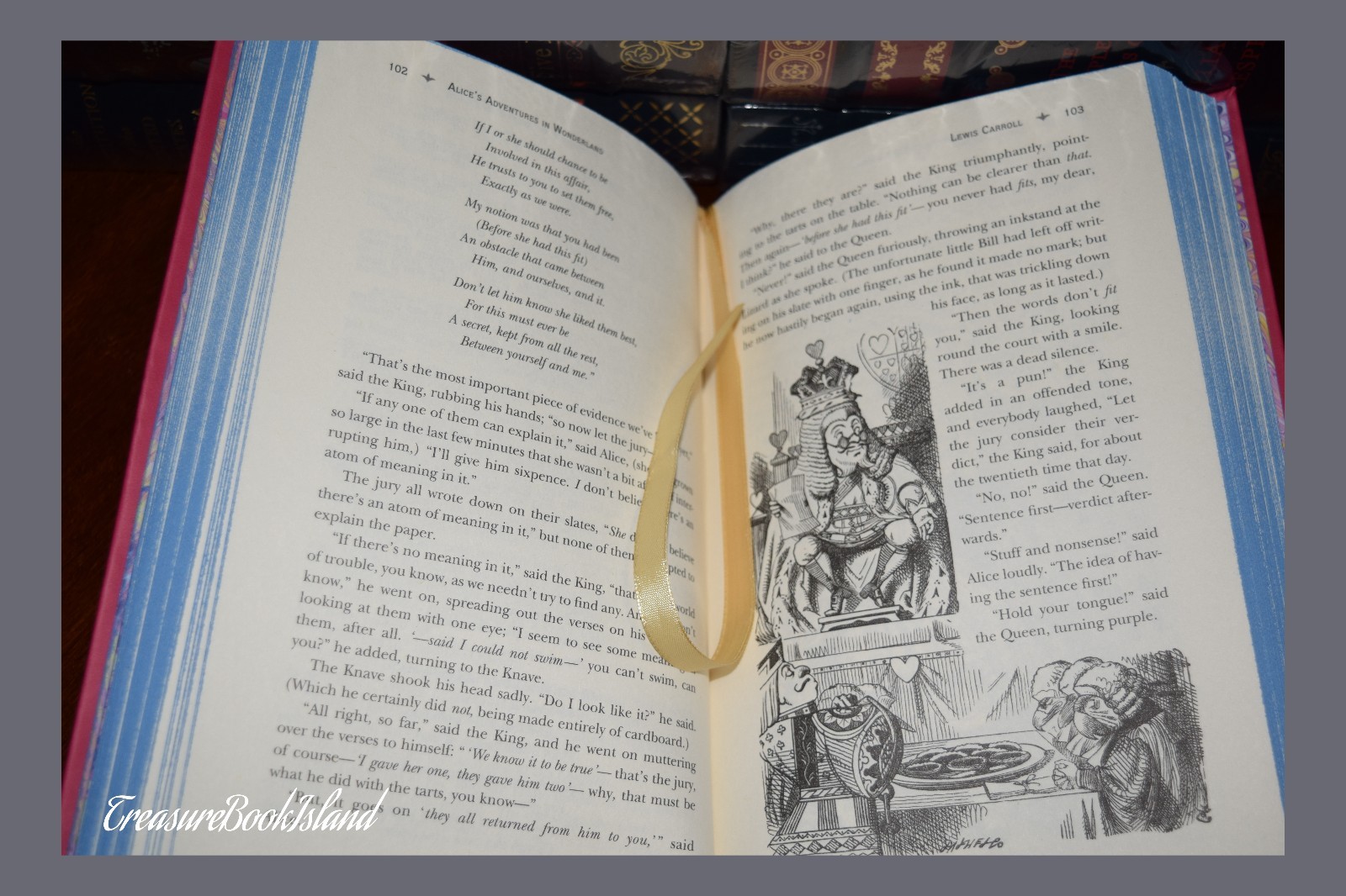 Alice in Wonderland & Through Looking Glass Carroll New Leather Bound Deluxe