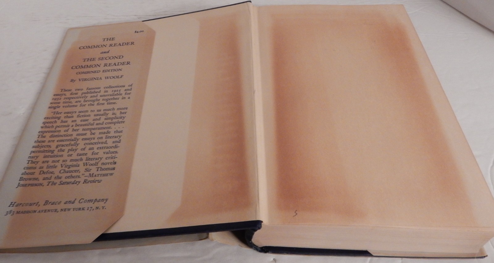 The Common Reader-First and Second Series in One Volume; Virginia Woolf; 1948 HC