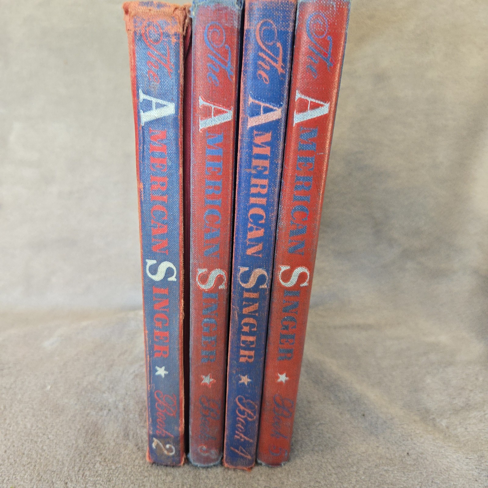 The American Singer Book 2, 3, 4, 5 Hardcover 1940s-50s Vintage School Americana