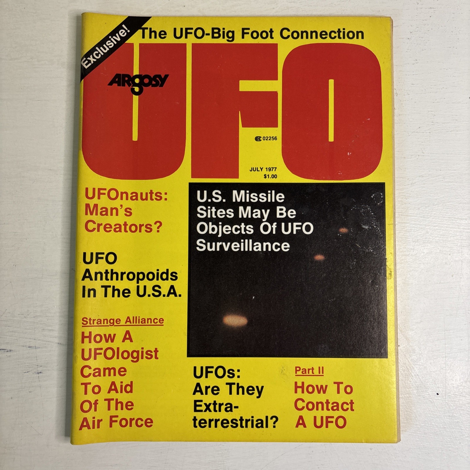 ARGOSY UFO Magazine July 1977 Bigfoot Connection Missile Sites How to Contact ET