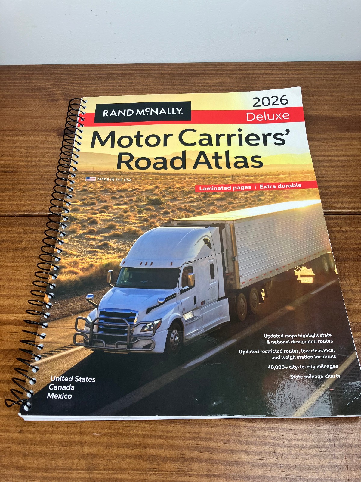 Rand Mcnally 2026 Deluxe Motor Carriers Road Atlas US Canada Mexico Laminated