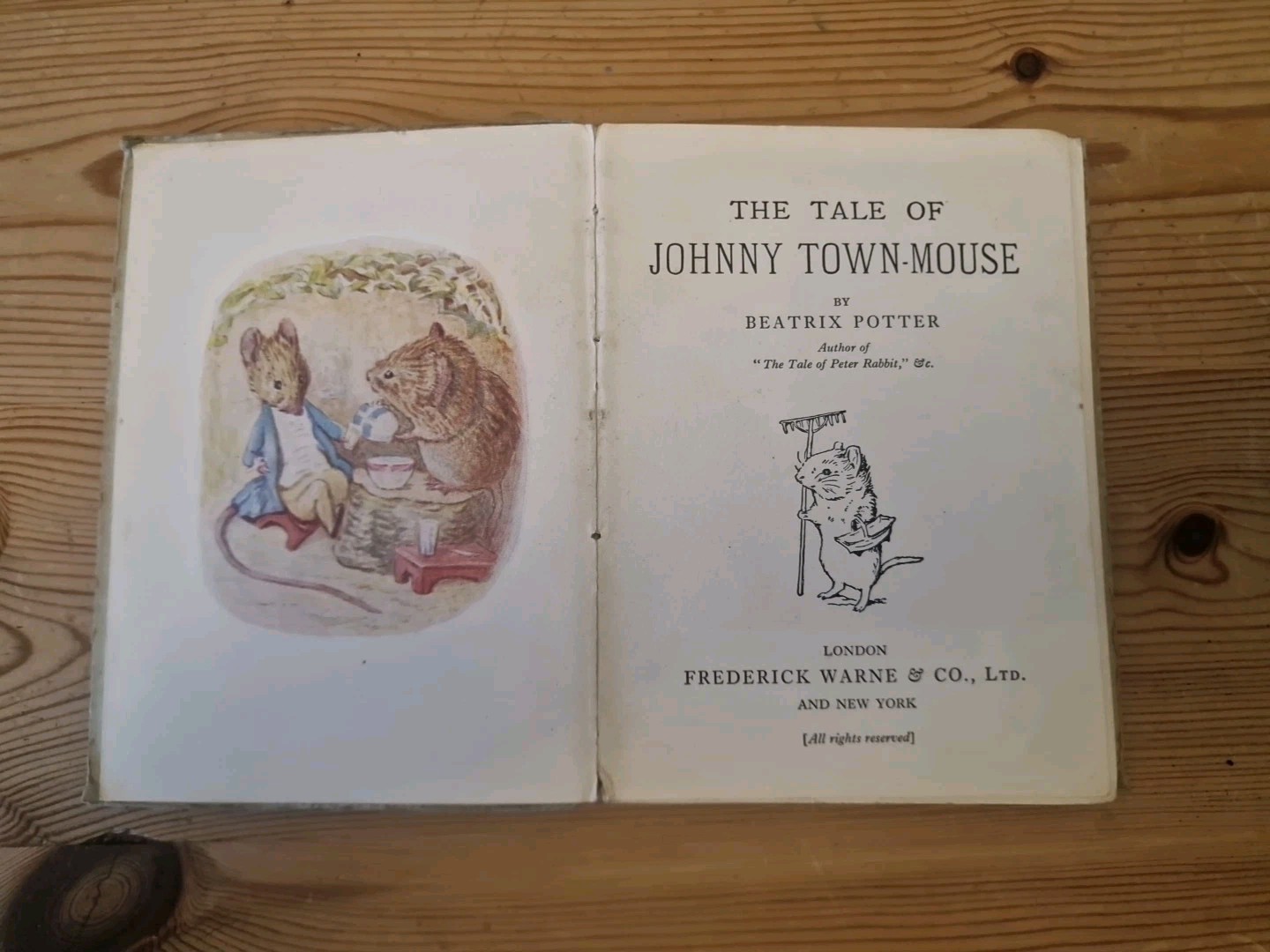 Beatrix Potter The Tale Of Johnny Town-Mouse 1918 1st Edition Rare