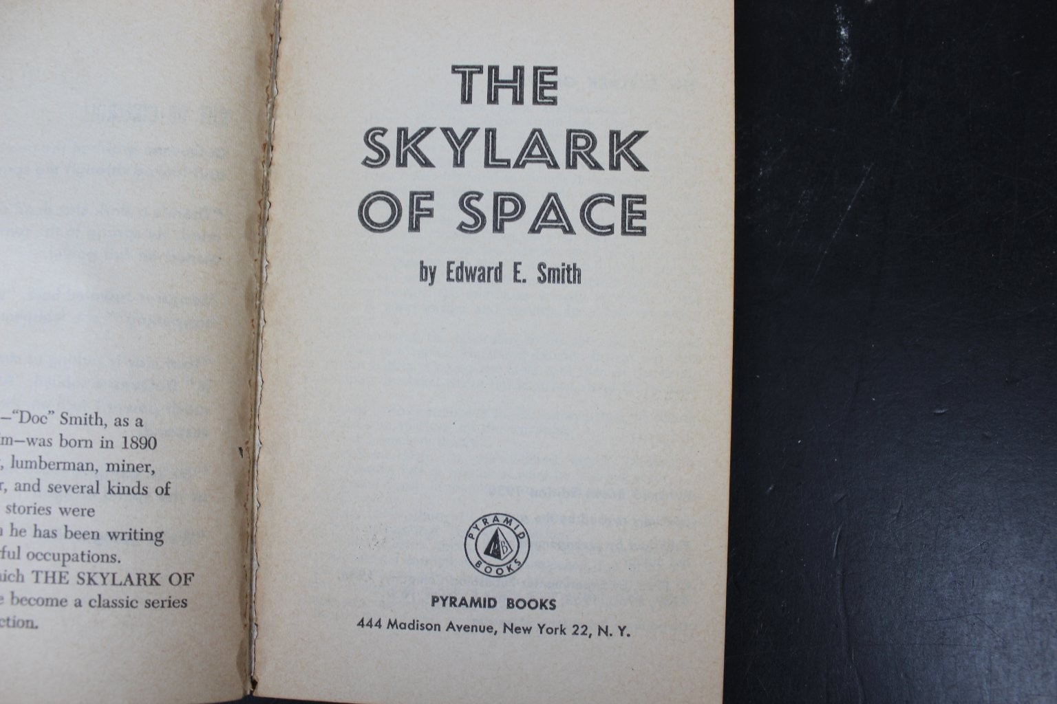 The Skylark of Space Edward E. Smith 1958 Pyramid Books Sci-Fi Vintage Paperback