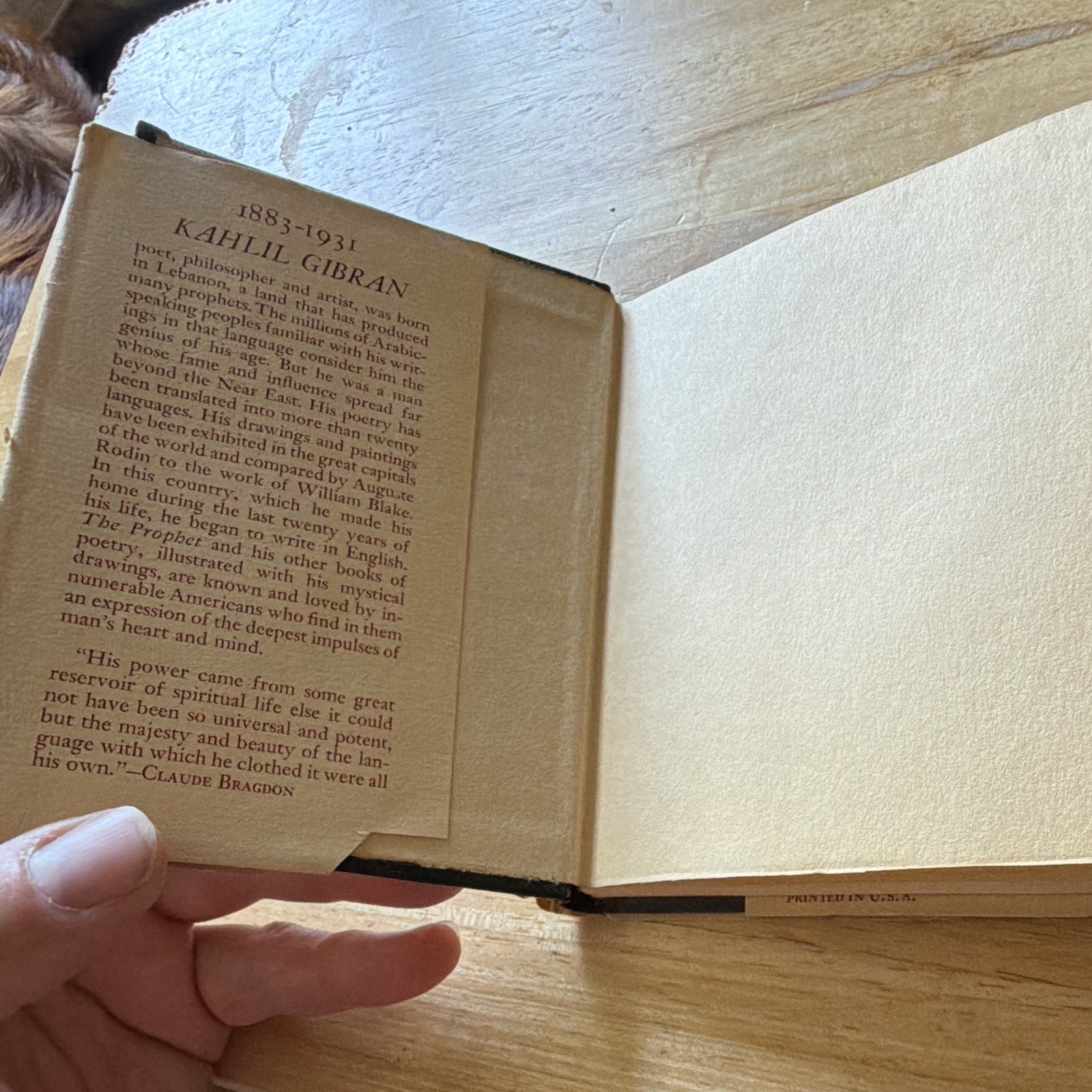 Alfred A. Knopf The Prophet by Kahlil Gibran Hardcover w/ Dust Jacket 1923