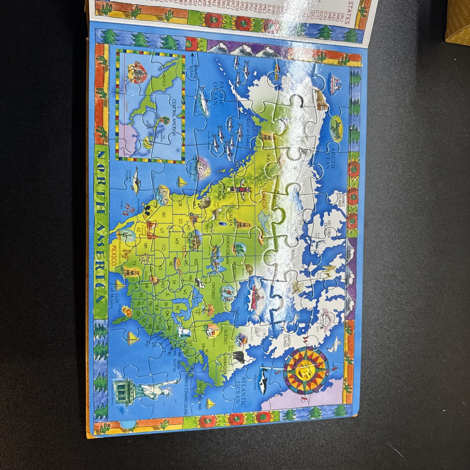 The Seven Continents World Jigsaw Book 7×48 Piece Puzzles Map Kids