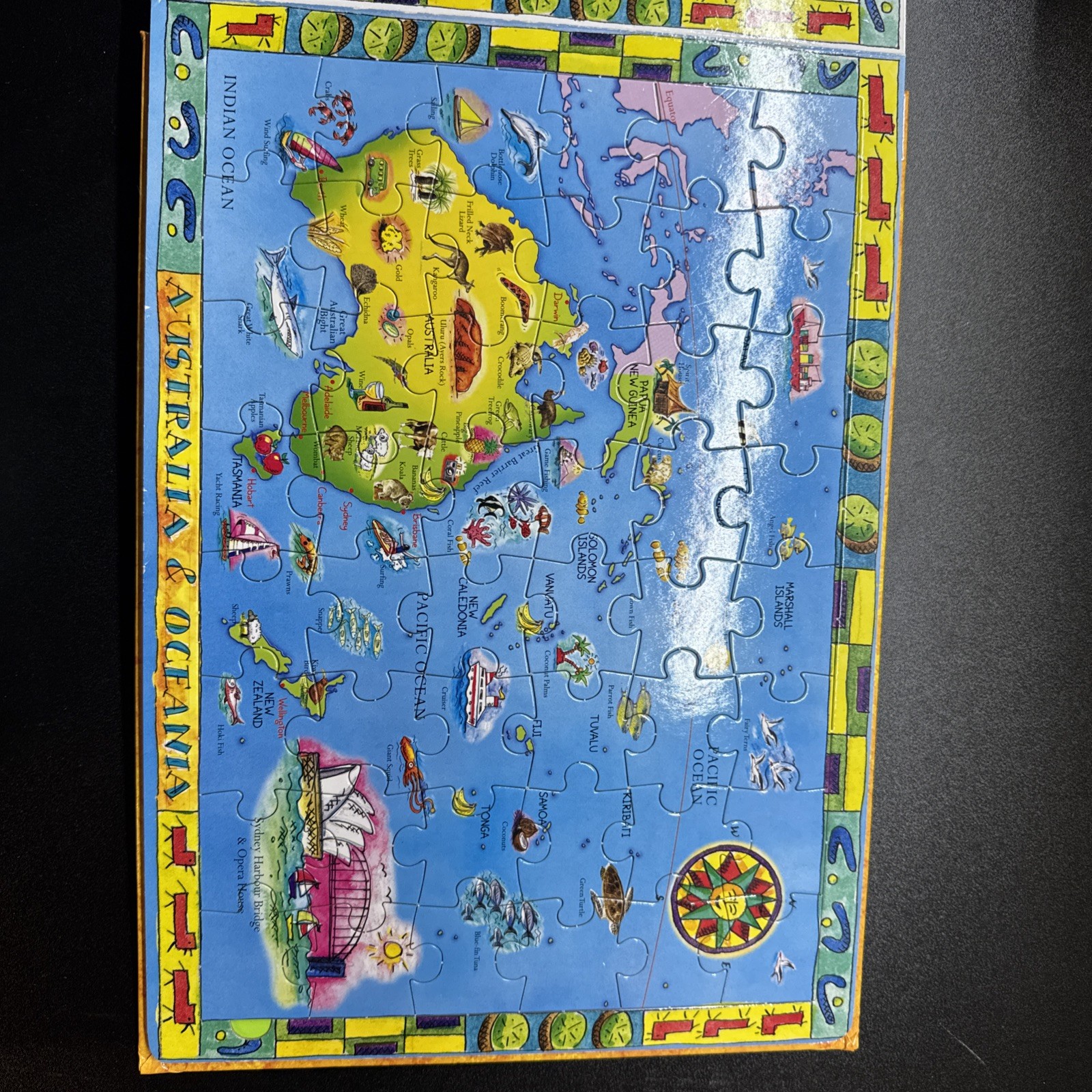The Seven Continents World Jigsaw Book 7×48 Piece Puzzles Map Kids