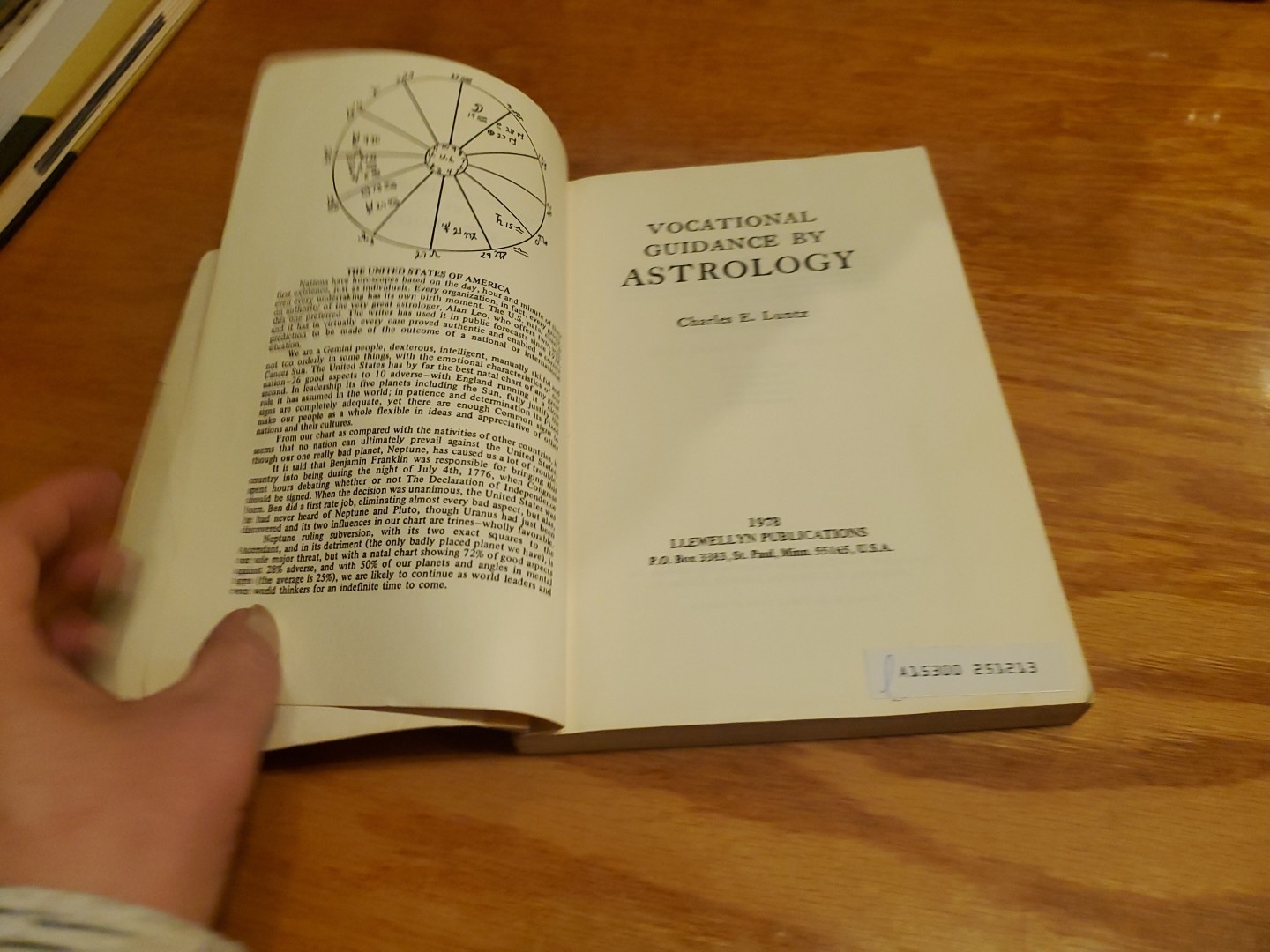 Vocational Guidance By Astrology by Charles E. Luntz (1978, Trade Paperback)