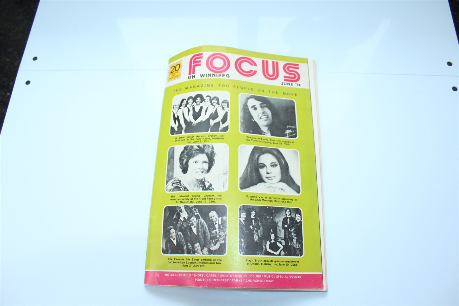 Vintage 1974 Focus On Winnipeg Magazine Tiny Tim On Cover 62 Pages