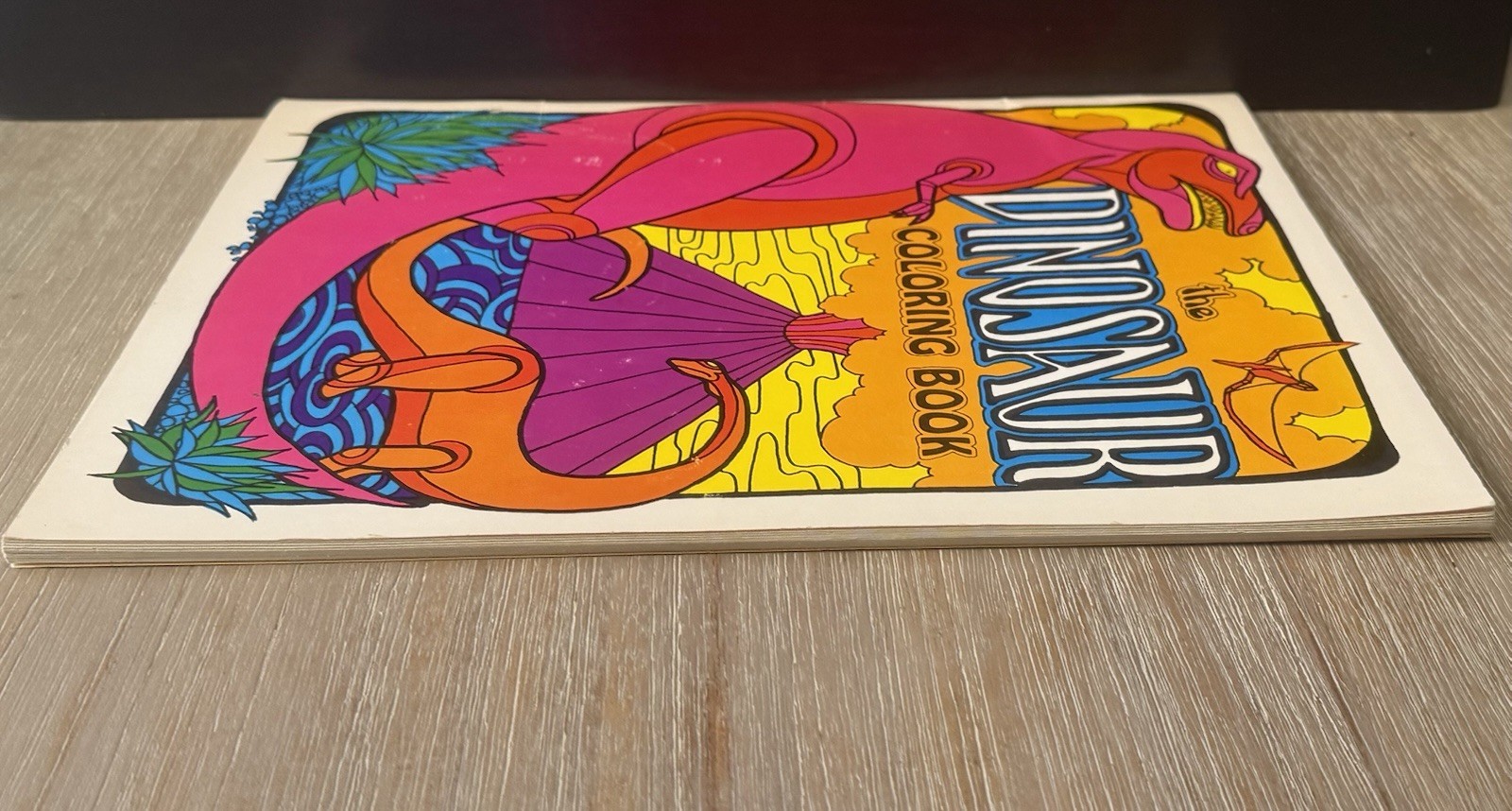 Dinosaur Coloring Book Troubador Press 1970 Retro Unused Oversized