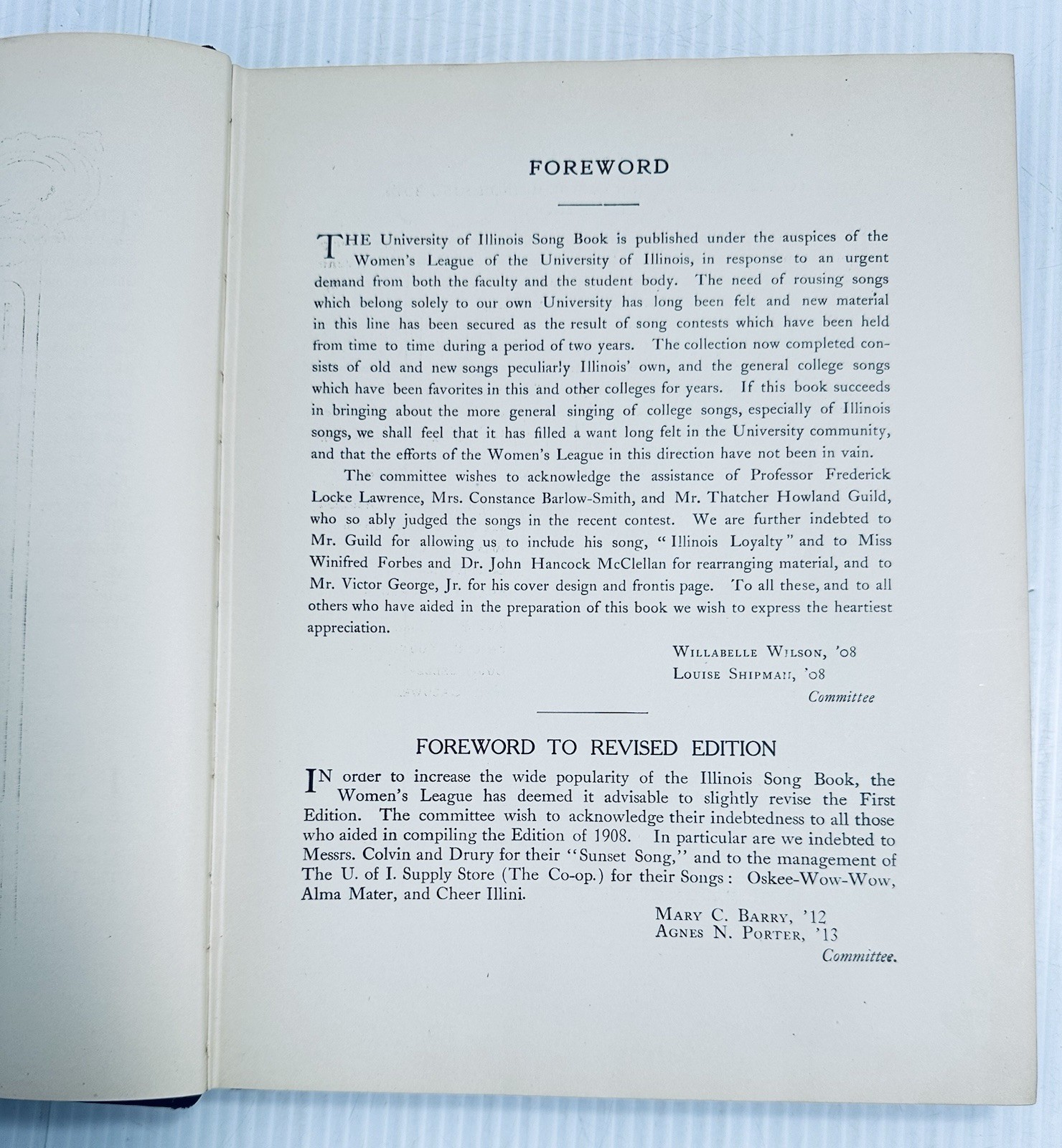 1918 University of Illinois Song Book Vintage College Song Hardcover Memorabilia