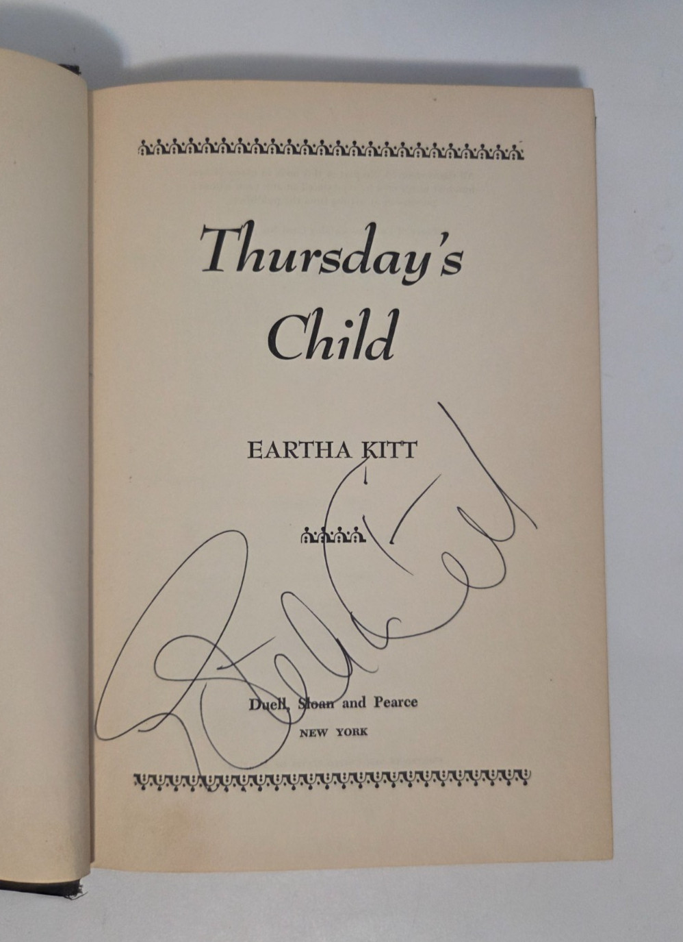 SIGNED Thursday’s Child — Eartha Kitt | 1956 1st Edition HC Autobiography