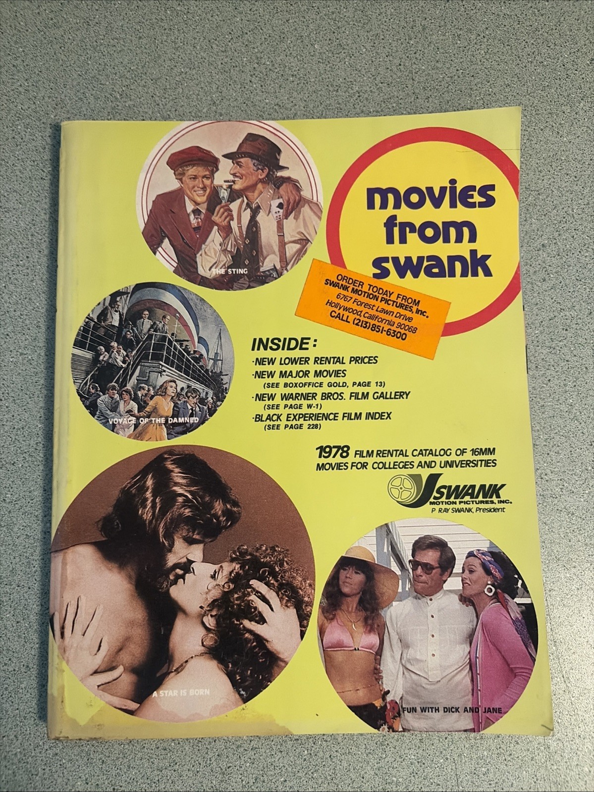 1978 MOVIES FROM SWANK Catalog 16mm Rentals Sting Clockwork Orange Taxi Driver