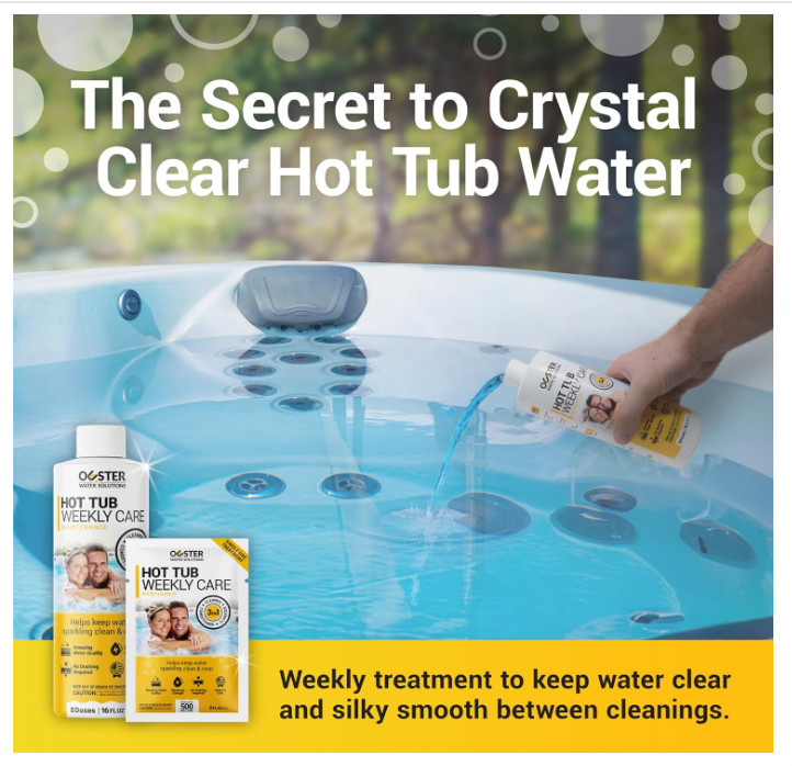 3-in-1 Weekly Hot Tub Cleaner, Conditioner & Clarifier–Spa Chemicals, 4 Week Kit