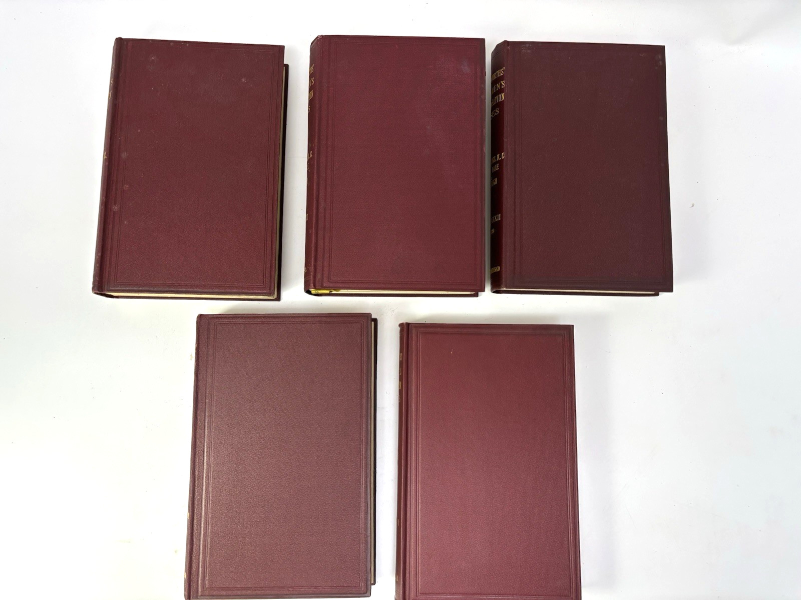 Decorative Collection of Old Law Books. 17.5cm Shelf Space.