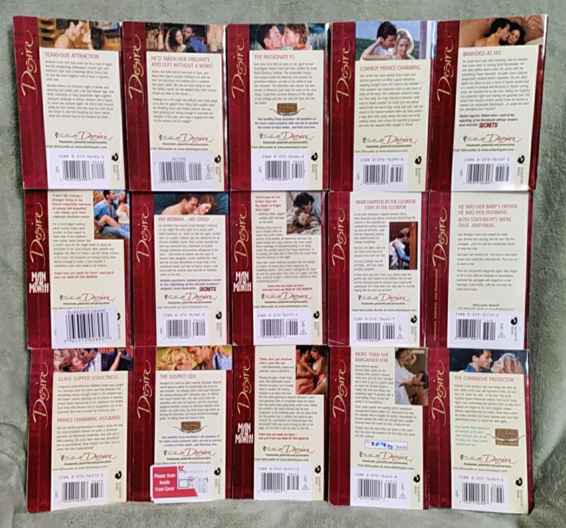 Lot of 15 Silhouette Desire Romance Books 2001-2006 Cowboys Sensual Mixed RJ-4